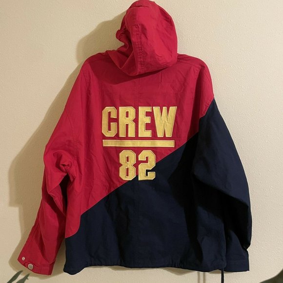 *SOLD* Vintage Ivy Crew Rowing Jacket Red/Dark Blue Medium *Runs Big* “Crew 8” - Picture 2 of 9